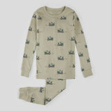 Petit Lem - Lawnmowers Print on Tea Green PJ Set