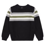 Miles The Label - Sweater - Black Green Stripe