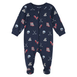 Petit Lem - Footed Sleeper Knit (Navy Hockey)