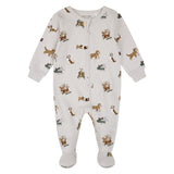 Petit Lem - Footed Sleeper Knit (Christmas Dog Grey)