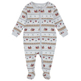 Petit Lem - Footed Sleeper Knit (Santa Sleigh Grey)