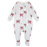 Petit Lem - Footed Sleeper Knit (Bow Beige)
