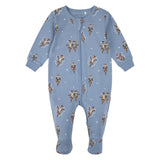 Petit Lem - Footed Sleeper Knit (Blue Christmas Otters)