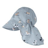 Petite Lem - Surfing Pups Print on Blue Flap Hat