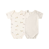Quincy Mae - Short Sleeve Bodysuit Pack - Race Car & Micro Oat Stripe