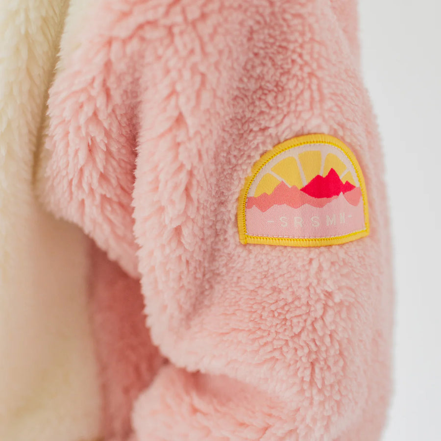 Souris Mini - Kids Sherpa Colour Block Jacket - Pink