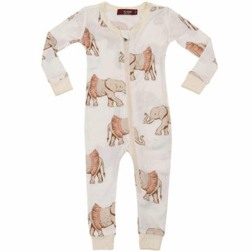 Milkbarn - Bamboo Zipper Pajama - Tutu Elephant