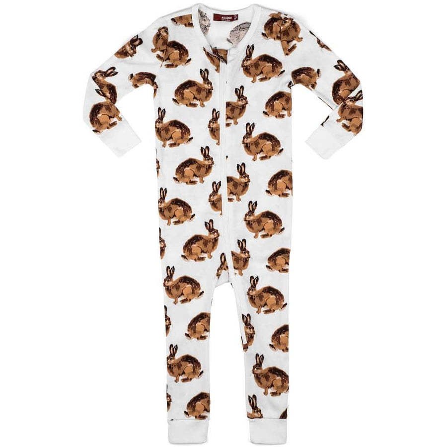 Milkbarn - Organic Cotton Zipper Pajama - Bunny