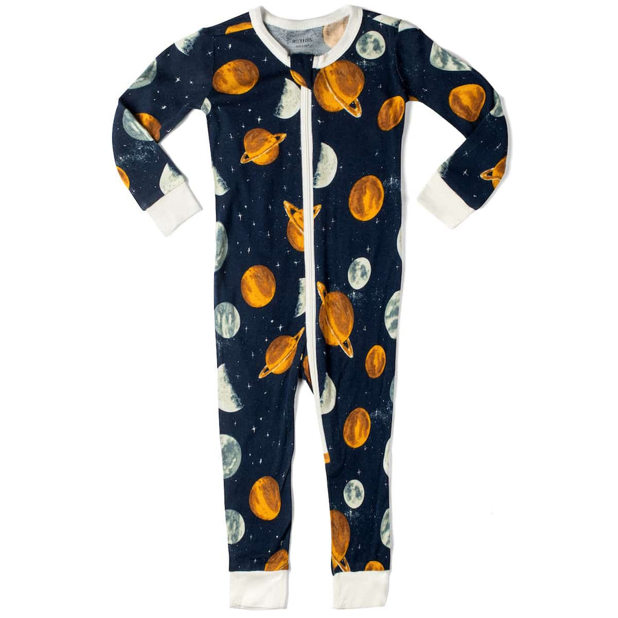 Milkbarn - Bamboo Zipper Pajama - Planets