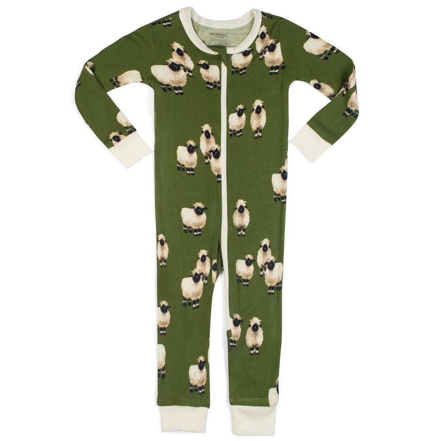 Milkbarn - Bamboo Zipper Pajama  - Valais Sheep