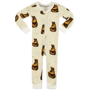 Milkbarn - Bamboo Zipper Pajama - Honey Bear