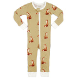 Milkbarn - Organic Cotton Zipper Pajama - Gold Fox