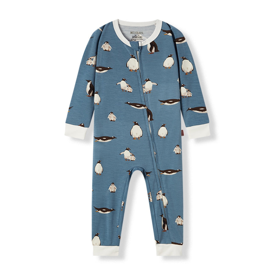 Milkbarn - Bamboo Zipper Pajama - Penguin