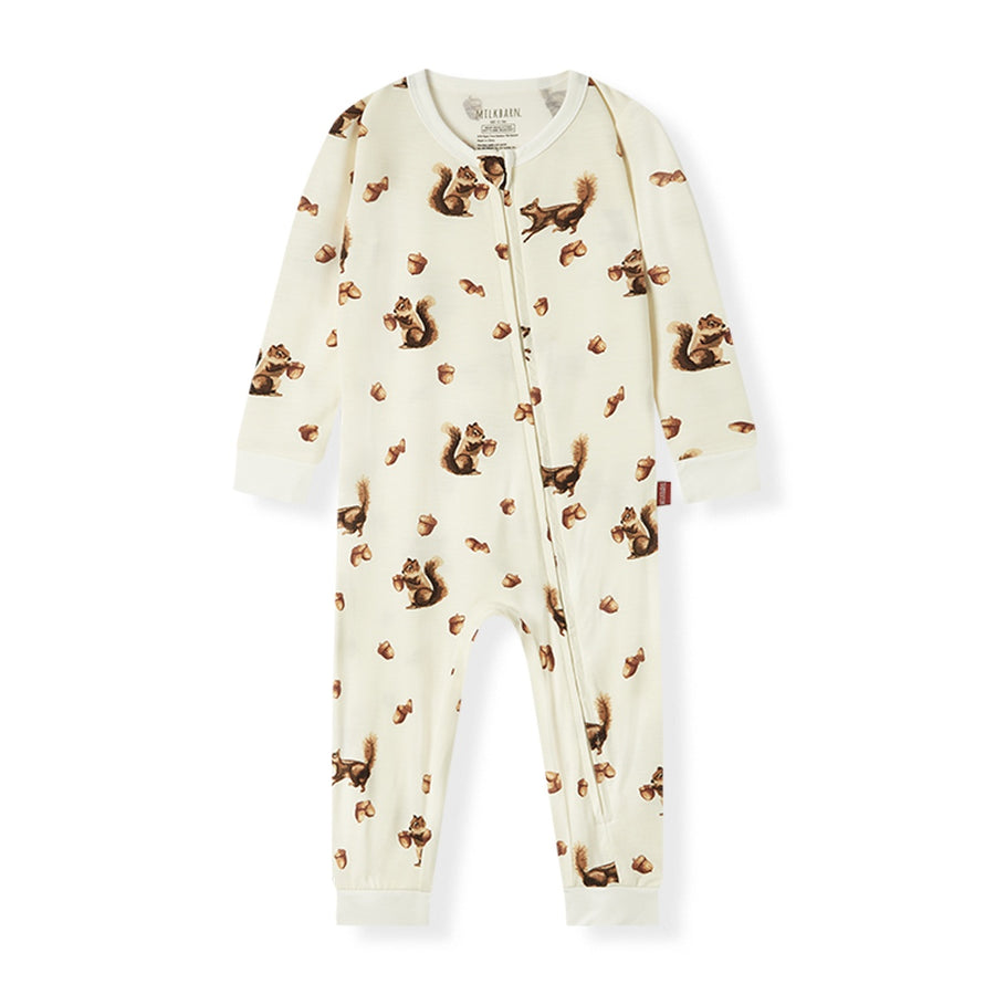 Milkbarn - Bamboo Zipper Pajama - Chipmunk