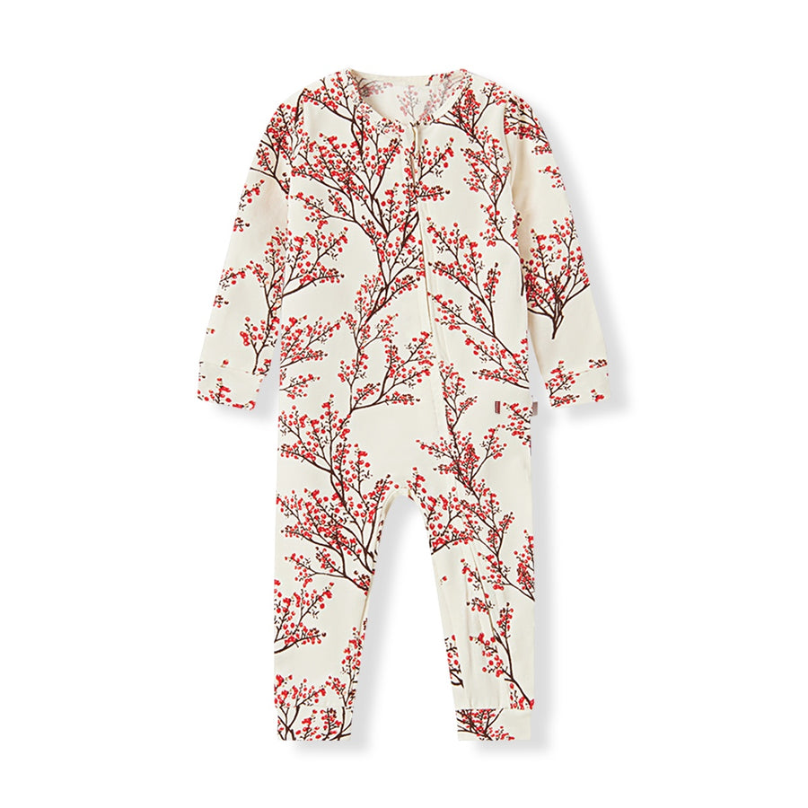 Milkbarn - Organic Cotton Zipper Pajama - Winterberry