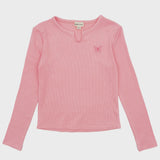 Feather 4 Arrow - Hannah Long Sleeve Rib Top - Rose
