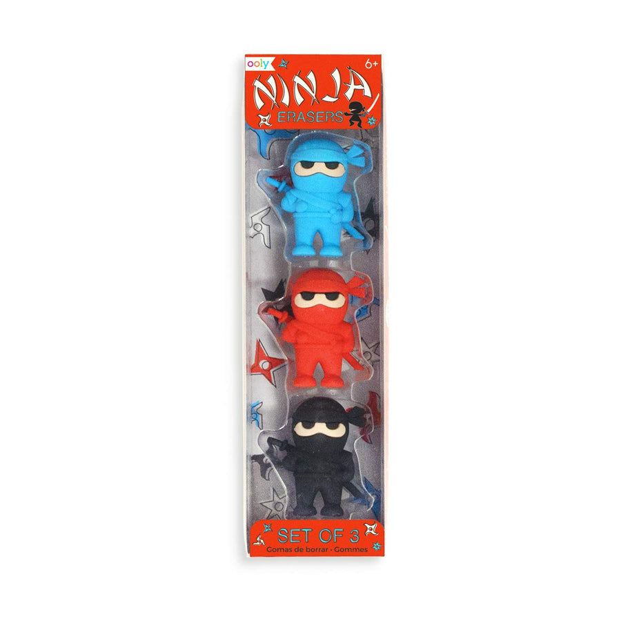 Ooly - Ninja Erasers - Set of 3