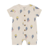 Noppies - Play suit all over print - Oatmeal Melange