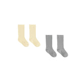 Quincy Mae - Sock Set - Sky & Yellow
