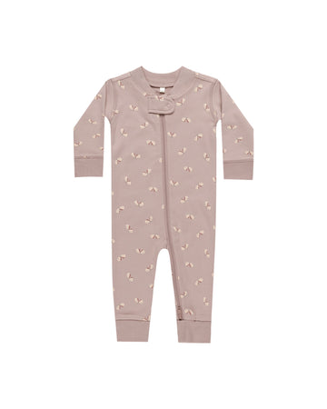 Quincy Mae - Zip Long Sleeve Sleeper - Mauve Butterflies