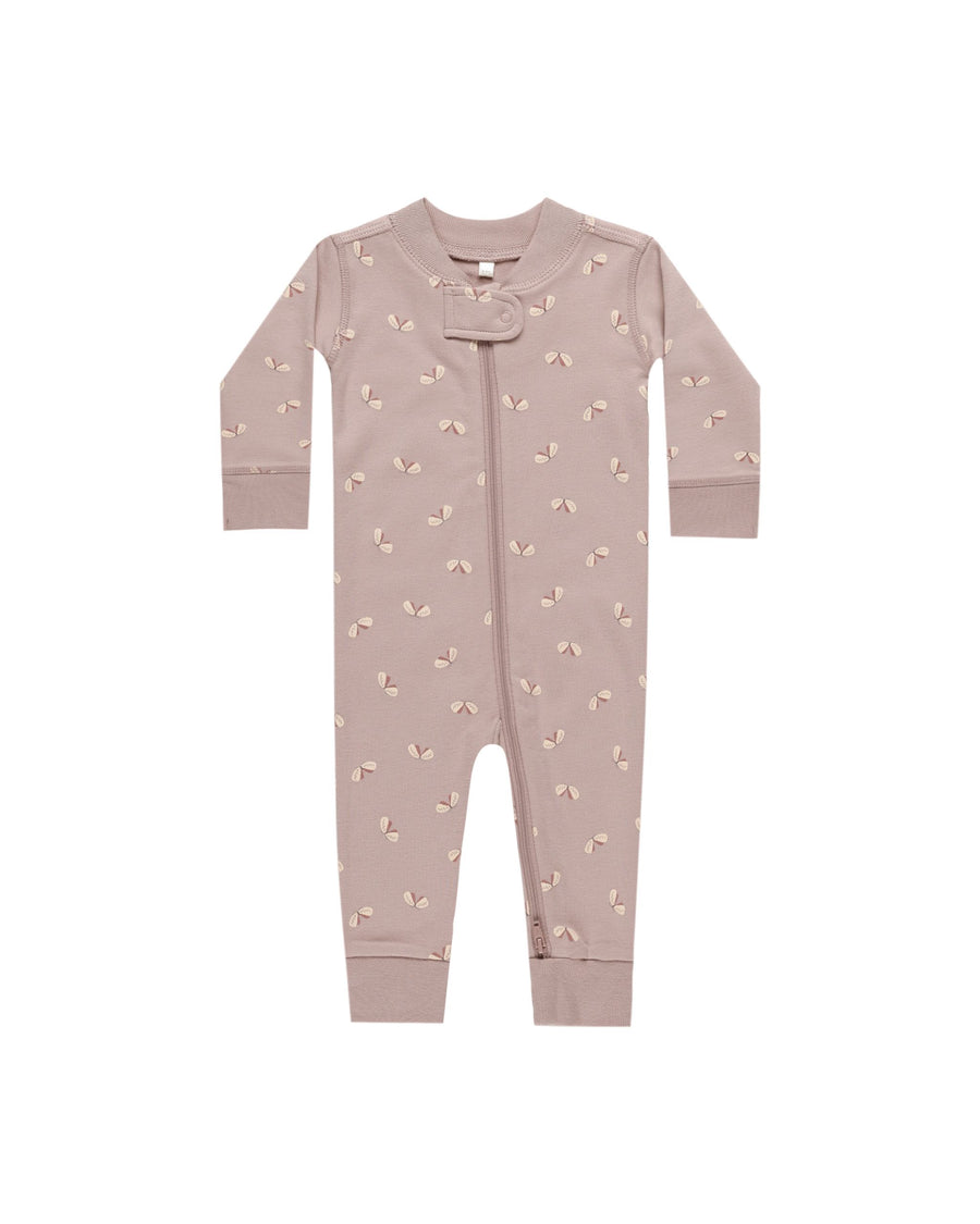 Quincy Mae - Zip Long Sleeve Sleeper - Mauve Butterflies