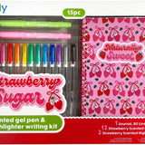 Ooly - Strawberry Sugar - Scented Gel Pen & Highlighter Writing Kit