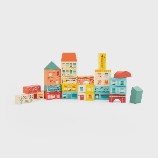Moulin Roty - Avenue du Moulin Village Building Blocks - 34 pcs