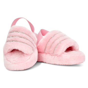 Iscream - Pink Rhinstone Slippers (Small US1-3)