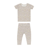 Quincy Mae - Short Sleeve Bamboo Pajama Set - Purple Floral