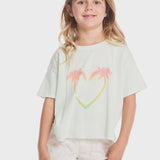 Chaser - Pink Palms Heart T-Shirt - Light Green