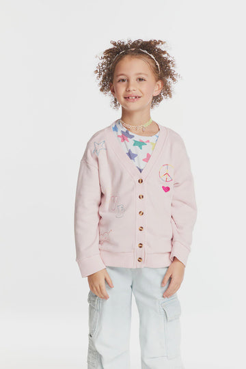 Chaser - Peace Love Smile Cardigan - Almond Blossom