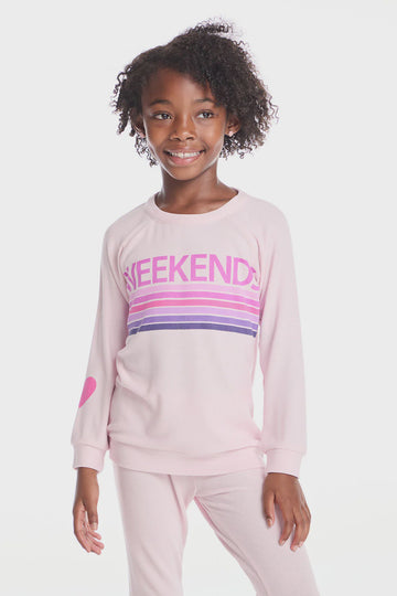 Chaser - Weekends Raglan Pullover - Pink Cloud