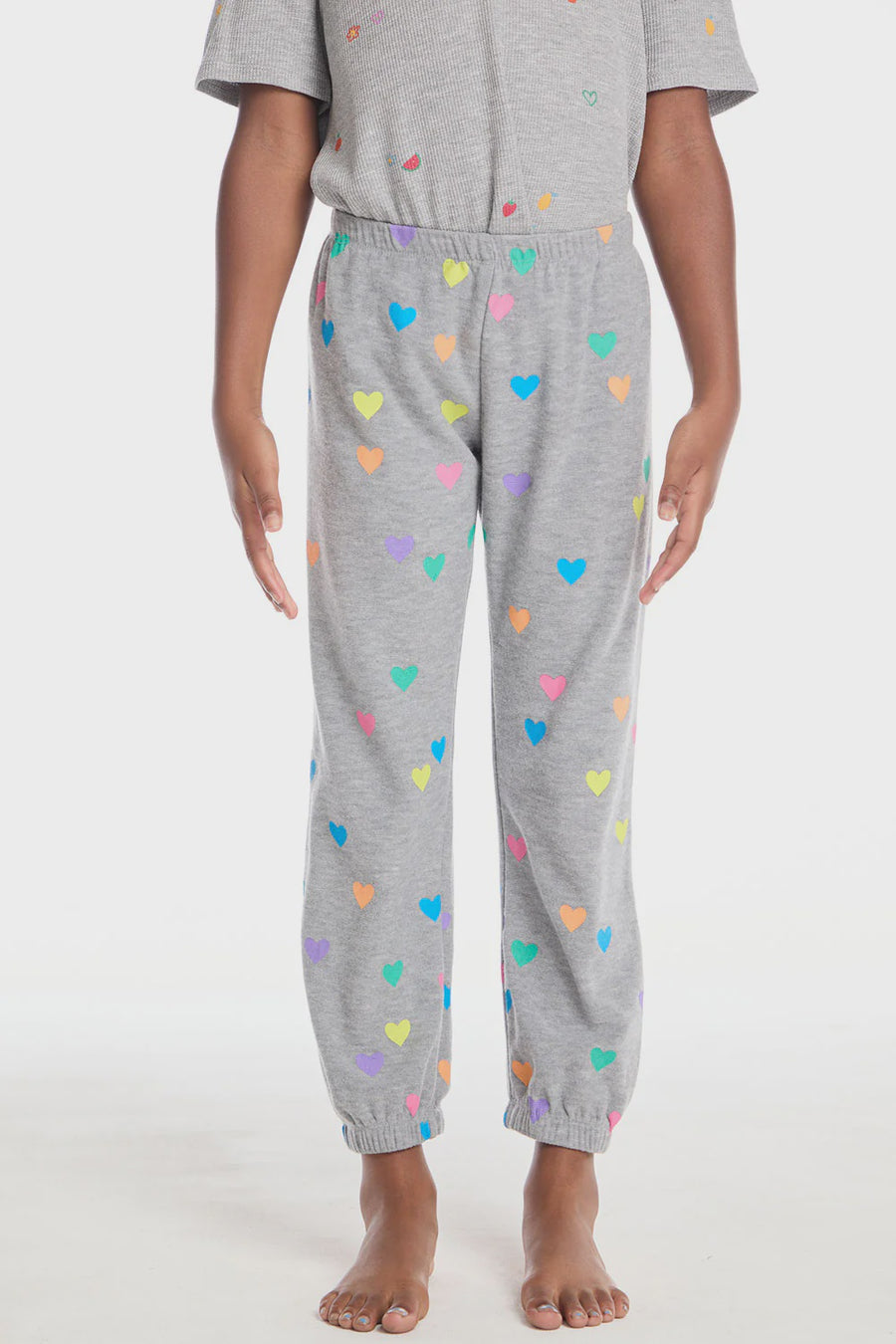 Chaser - Rainbow Hearts Pants - Heather Grey