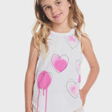 Chaser - Hand Drawn Hearts Muscle Tee - White