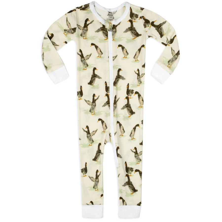 Milkbarn - Organic Cotton Zipper Pajama - Duck