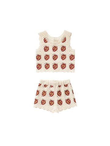 Rylee & Cru - Crochet Knit Tank Set - Strawberry
