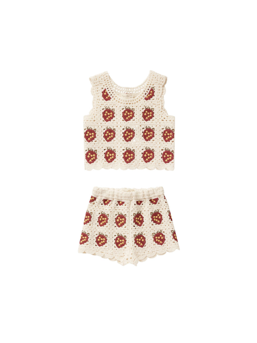 Rylee & Cru - Crochet Knit Tank Set - Strawberry