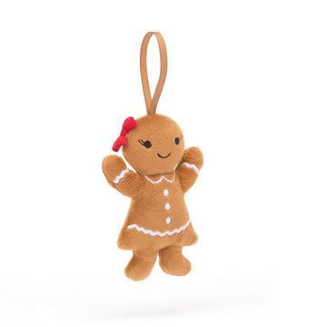 Jellycat - Festive Folly Gingerbread Ruby Ornament