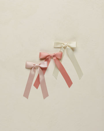 Noralee - Satin Bows Set of 3 - Bubblegum, Lipstick, Natural