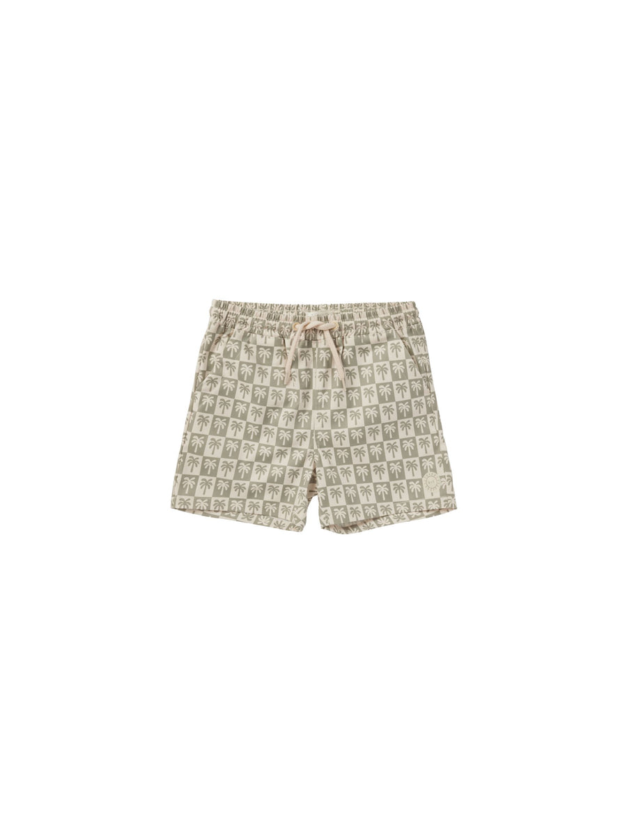 Rylee & Cru - Board Short Palm Check - Sage