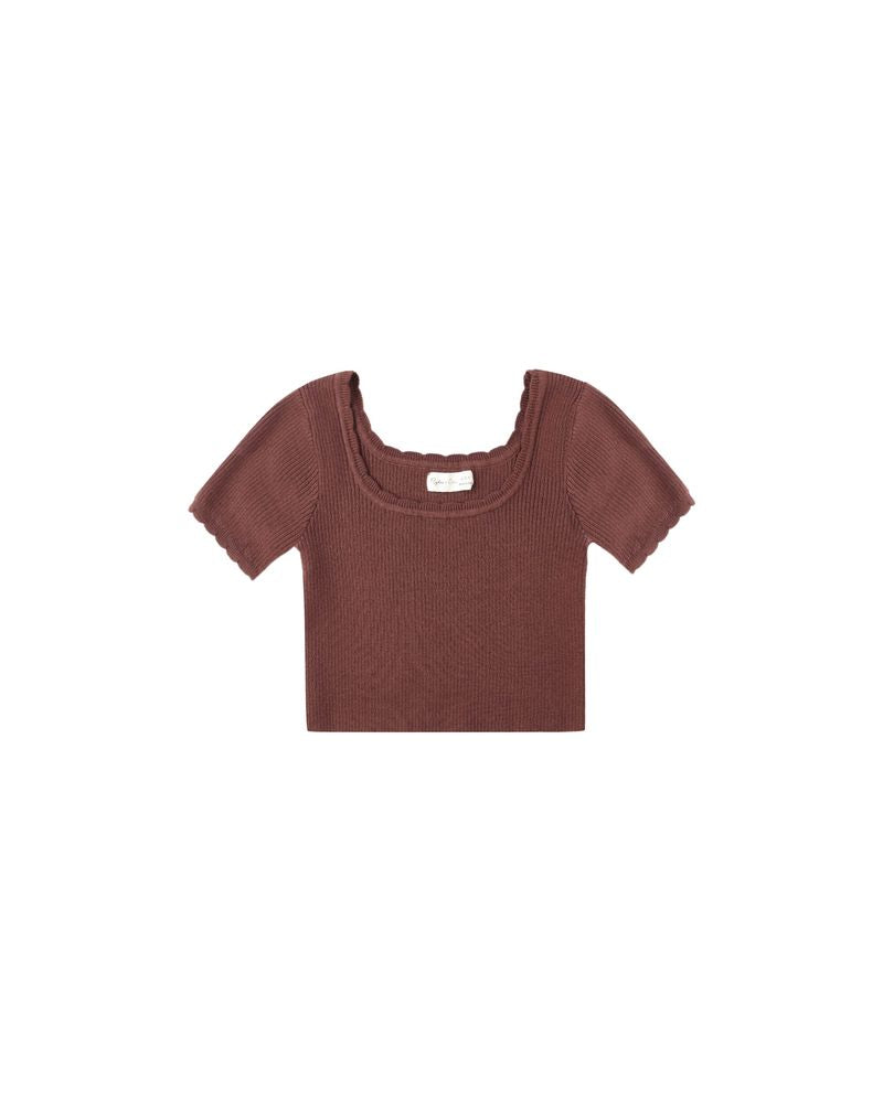 Rylee & Cru - Scallop Tee - Burgundy