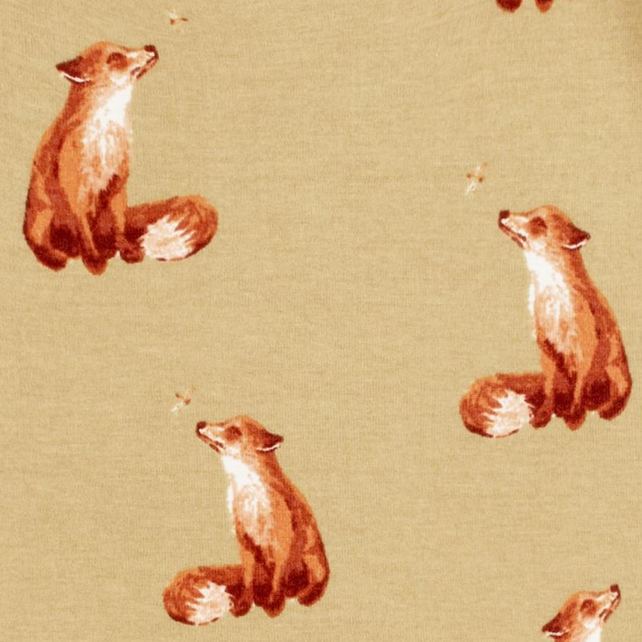 Milkbarn - Organic Cotton Zipper Pajama - Gold Fox