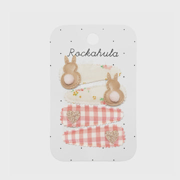 Rockahula - Tiny Blosom Bunny Fabric Clip Set