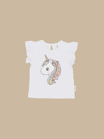 Hux - Mystic Unicorn Frill T-Shirt - White