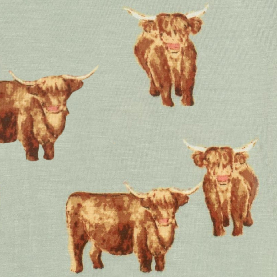 Milkbarn - Bamboo Zipper Pajama - Highland Cow