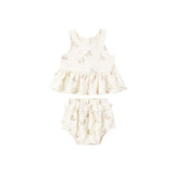 Quincy Mae - Sleeveless Peplum Set - Ivory Unicorns