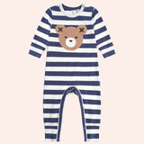Hux - Stripe Huxbear Romper - French Navy Stripe