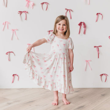 Kyte Baby - Puff Sleeve Twirl Dress - Bow