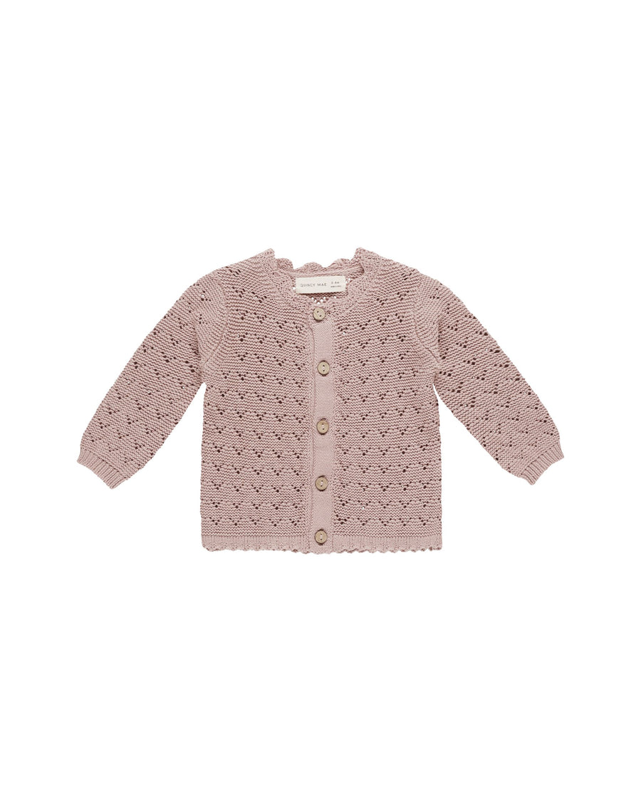 Quincy Mae - Scalloped Cardigan - Mauve