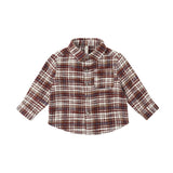 Rylee & Cru - Collared Long Sleeve Shirt - Burgundy Plaid